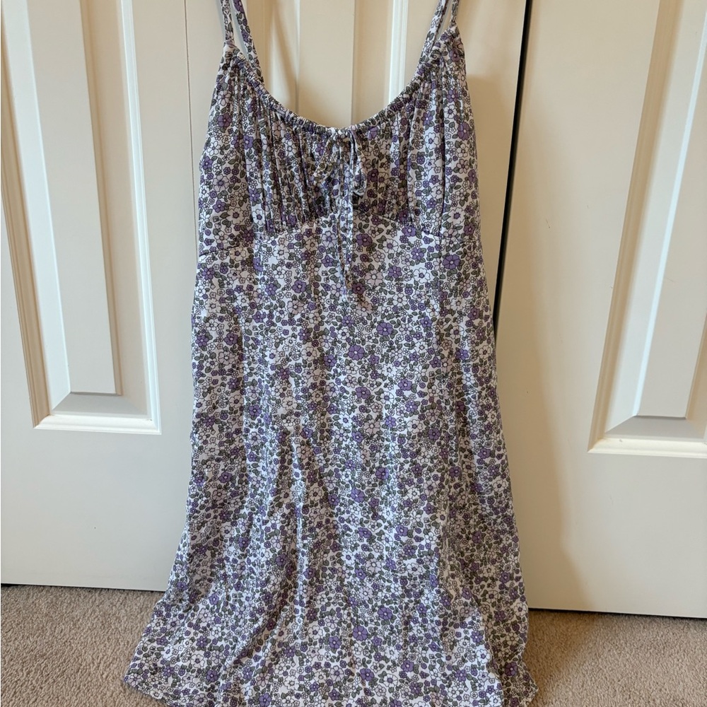 Hollister Purple and White Floral Dress